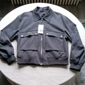 Zara Dark Gray Bomber Jacket